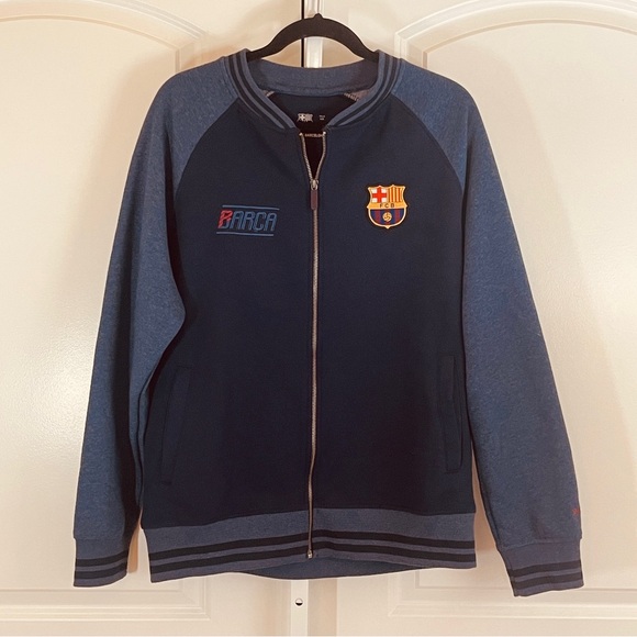 La Liga FC Barcelona Baseball Style Jacket - Men Size L - Blue - Picture 1 of 7